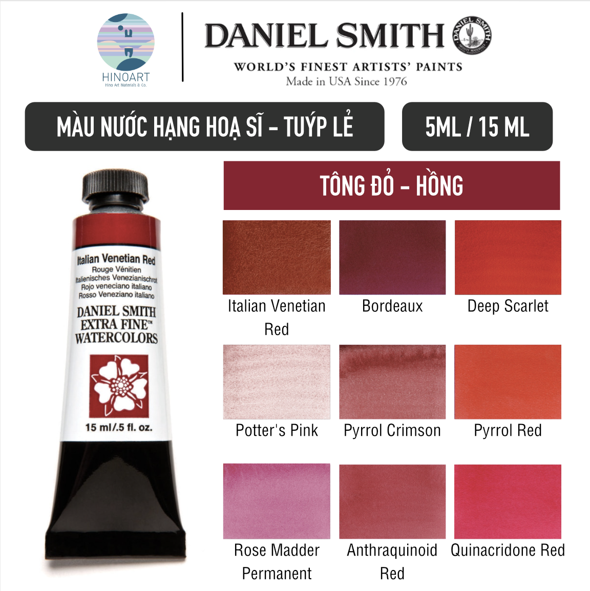 Daniel Smith tuýp - tông đỏ